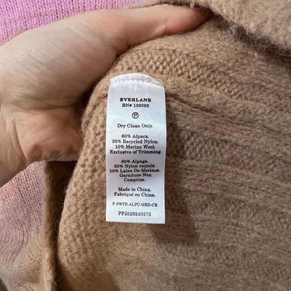 Everlane Ladies Gradient Alpaca Crew Neck Sweater Bubble Gum Pink Brown Small S - Picture 9 of 10
